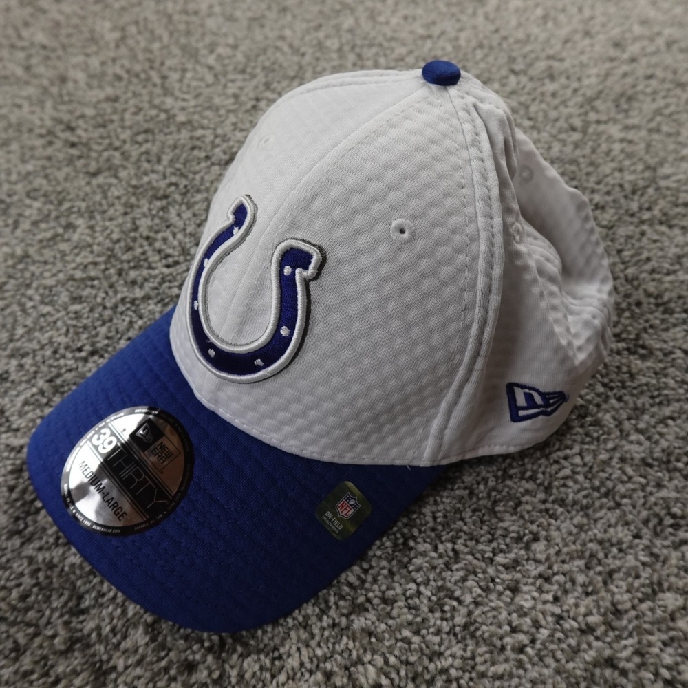 NEW Indianapolis Colts Hat Cap Fitted L White Baseball NFL Football New Era Mens